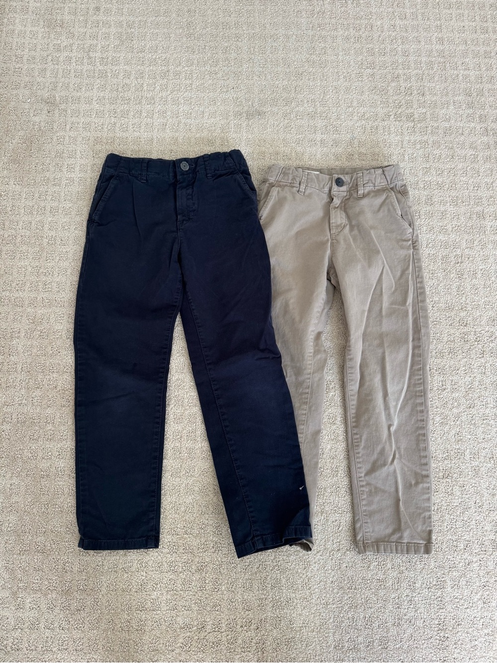 ZARA Boys Navy blue & Khaki Chino khaki straight Pants bundle size 7 8 years